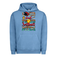 Pigment Pebble Blue loud and proud softball mom Urban Hoodie - RanaPortraitStore