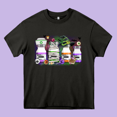 Nurse Medicine Bottles Heavy Core Tee Designed By Cowgirlartshop