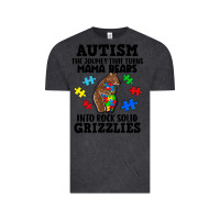 Vintage Black Autism grizzlies Vintage Tee - FaDigitalArtStudio