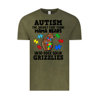 Vintage Olive Autism grizzlies Vintage Tee - FaDigitalArtStudio