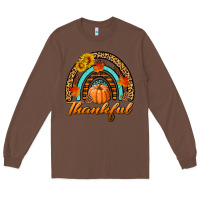 Chestnut thankful pumpkin rainbow Long Sleeve Tee - BundleAndBundleShop