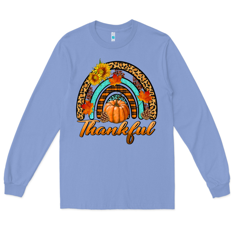Thankful Pumpkin Rainbow Long Sleeve Tee by BundleAndBundleShop | Teevron