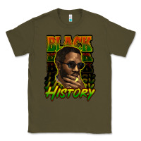 Army Green Black history afro man Classic Tee - HowdyJamesFarm