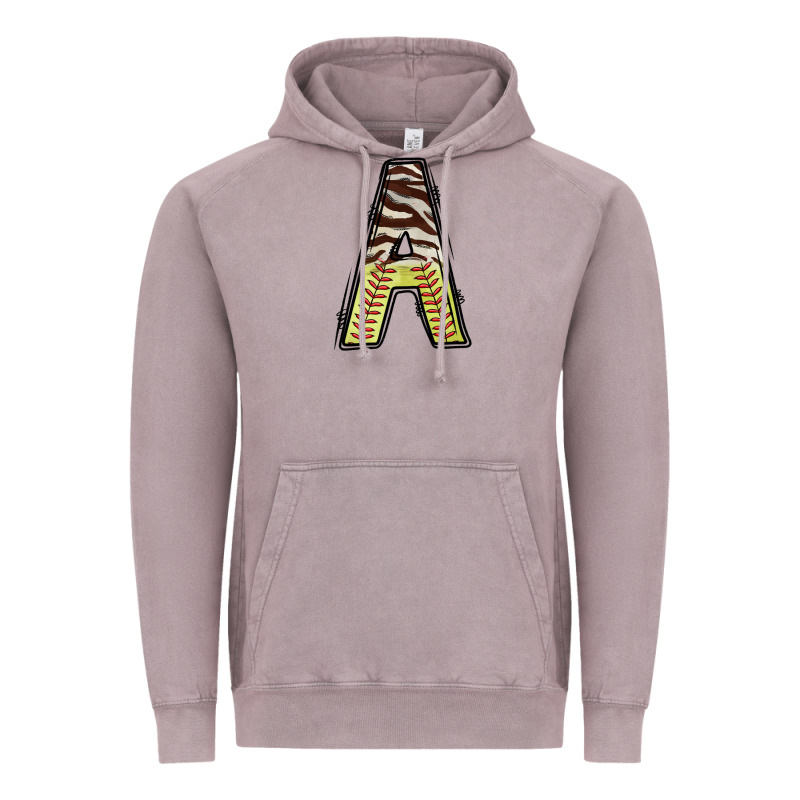 Softball Alphabet A Vintage Hoodie by CowhideDigitalArt | Teevron