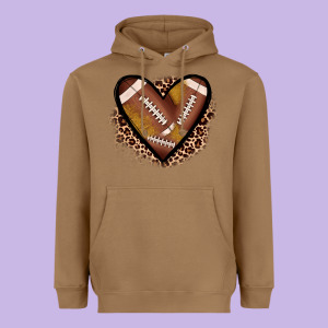 Heart Football Heavyweight Hoodie Designed By Jahusdesignshop