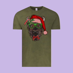 Christmas Bison Vintage Tee Designed By Ranaportraitstore