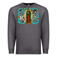 Charcoal Heather Gemstone our lady of Guadalupe Premium Sweatshirt - JahusDesignShop