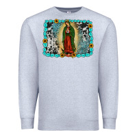 Heather Grey Gemstone our lady of Guadalupe Premium Sweatshirt - JahusDesignShop