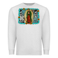 Oatmeal Heather Gemstone our lady of Guadalupe Premium Sweatshirt - JahusDesignShop