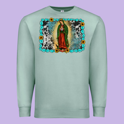 Gemstone Our Lady Of Guadalupe Premium Sweatshirt Designed By Jahusdesignshop