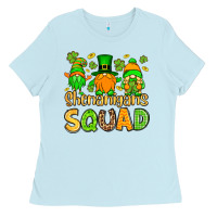Baby Blue St. Patrick's Shenanigans squad gnomies Ladies Tee - OliviaCreatesArt