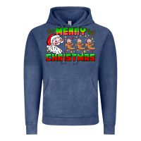 Vintage Denim Merry Christmas Vintage Hoodie - CowhideDigitalArt