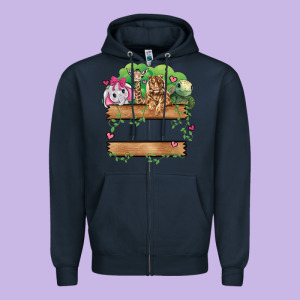 Zoo Crew Zipper Hoodie Designed By Jahusdesignshop