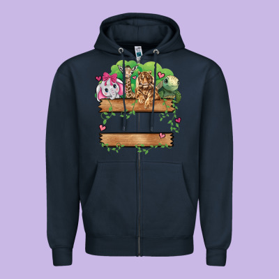 Zoo Crew Zipper Hoodie Designed By Jahusdesignshop