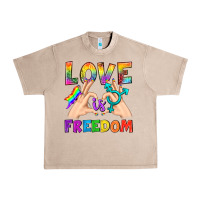 French Oak Love Is Freedom Urban Heavy Tee - BundleAndBundleShop
