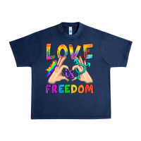 Navy Love Is Freedom Urban Heavy Tee - BundleAndBundleShop