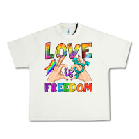 Pistachio Love Is Freedom Urban Heavy Tee - BundleAndBundleShop