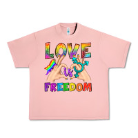 Salmon Love Is Freedom Urban Heavy Tee - BundleAndBundleShop