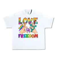 White Love Is Freedom Urban Heavy Tee - BundleAndBundleShop