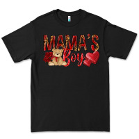 Black Mamas boy with leopard mother's day Premium Tee - HowdyJamesFarm