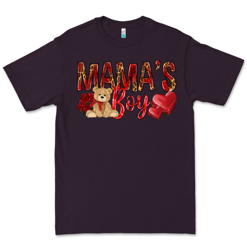 Mamas Boy With Leopard Mother's Day Premium Tee by HowdyJamesFarm | Teevron