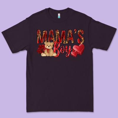 Mamas Boy With Leopard Mother's Day Premium Tee Designed By Howdyjamesfarm