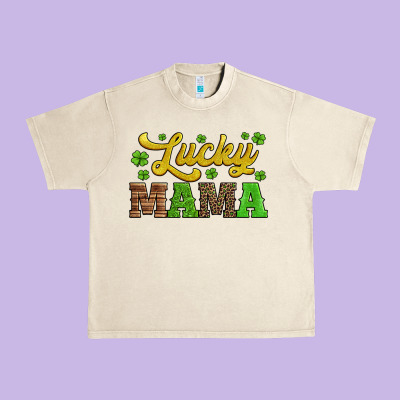 Lucky Mama St Patricks Day Urban Heavy Tee Designed By Jasminsmagicworld