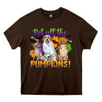 Chocolate Brown pet all the pumpkins Heavy Core Tee - CowGirlArtShop