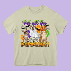 Pet All The Pumpkins Heavy Core Tee Designed By Cowgirlartshop