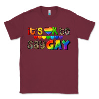 Burgundy It's okay to say Gay pride Classic Tee - CowGirlArtShop