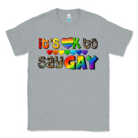 Heather Grey It's okay to say Gay pride Classic Tee - CowGirlArtShop