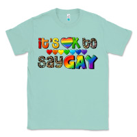 Seafoam It's okay to say Gay pride Classic Tee - CowGirlArtShop