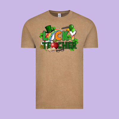 Lucky Teacher St. Patricks Day Vintage Tee Designed By Fadigitalartstudio