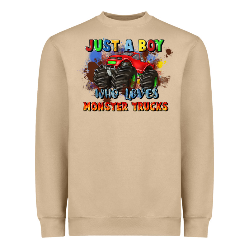 Just A Boy Who Loves Monster Trucks Heavyweight Sweatshirt by JahusDesignShop | Teevron