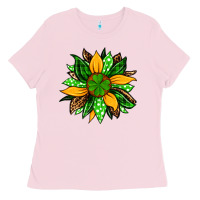 Bubblegum Pink St. Patrick's sunflower Ladies Tee - OliviaCreatesArt