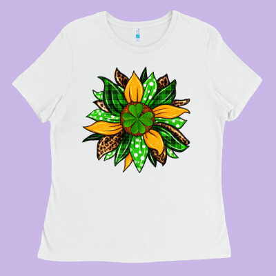 St. Patrick's Sunflower Ladies Tee Designed By Oliviacreatesart