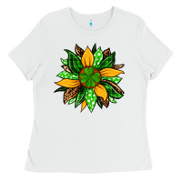 White St. Patrick's sunflower Ladies Tee - OliviaCreatesArt