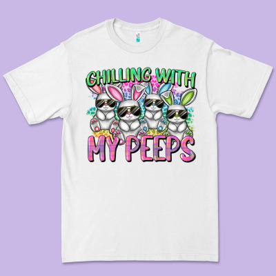 Chilling With My Peeps Easter Bunnies Premium Tee Designed By Cowgirlartshop
