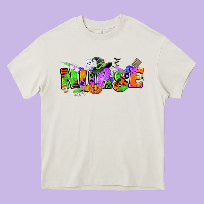 Halloween Nurse Heavy Core Tee Designed By Cowgirlartshop