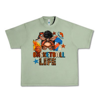 Oil Green basketball life messy bun Urban Heavy Tee - FaDigitalArtStudio