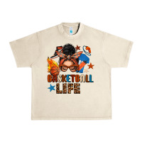 Basketball Life Messy Bun Urban Heavy Tee | Teevron