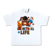 White basketball life messy bun Urban Heavy Tee - FaDigitalArtStudio