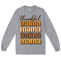 Heather Grey thankful mama Long Sleeve Tee - BundleAndBundleShop