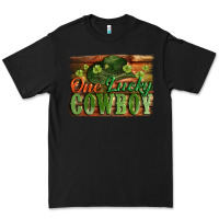 Black One lucky Cowboy St. Patrick's Day Premium Tee - CowGirlArtShop