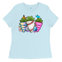 Baby Blue Easter Day Baseball Easter sports carrots Ladies Tee - OliviaCreatesArt