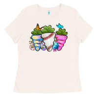 Bone Easter Day Baseball Easter sports carrots Ladies Tee - OliviaCreatesArt