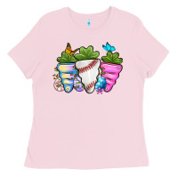 Bubblegum Pink Easter Day Baseball Easter sports carrots Ladies Tee - OliviaCreatesArt