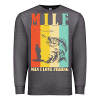 Charcoal Heather fishing t  shirt milf man i love fishing t  shirt Premium Sweatshirt - baoMotion