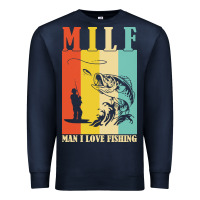 Navy fishing t  shirt milf man i love fishing t  shirt Premium Sweatshirt - baoMotion