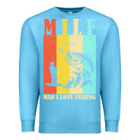 Ocean Blue fishing t  shirt milf man i love fishing t  shirt Premium Sweatshirt - baoMotion